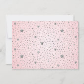 Invitation Cute Ballerina Rose Argent Étoiles Fille Anniversa (Dos)