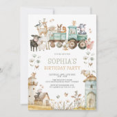 Invitation Cute Barnyard Animaux de ferme Anniversaire (Devant)