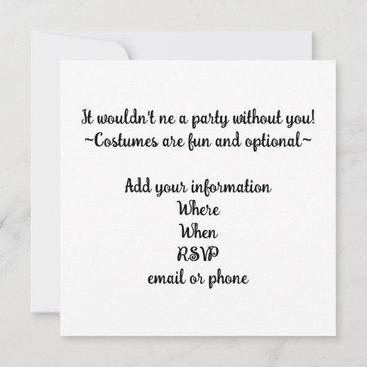 Invitation Cute Bat and Full Moon Halloween (Dos)