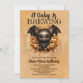 Invitation Cute Bat Un Bébé Brasse Du Baby shower (Devant)
