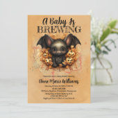 Invitation Cute Bat Un Bébé Brasse Du Baby shower (Debout devant)