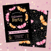 Invitation Cute Bats Halloween fête d'anniversaire