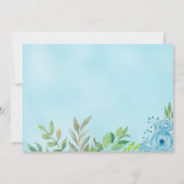 Invitation Cute Bear Aquarelle Bleu verdure Baby shower garço (Dos)