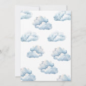 Invitation Cute Bear Avion Blue Boy Baby shower (Dos)