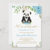 Invitation Cute Bear Blue Boy Nous pouvons Bearly Wait Baby s (Devant)