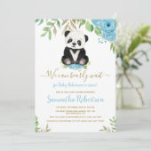 Invitation Cute Bear Blue Boy Nous pouvons Bearly Wait Baby s (Debout devant)