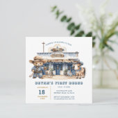 Invitation Cute Bear Boy My 1er Rodeo Wild West Anniversaire (Debout devant)