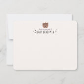 Invitation Cute Bear Crown Baby Boy Nursery Note Card (Devant)