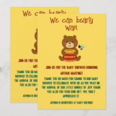 Invitation Cute Bear thème Baby shower garçon (Devant / Derrière)