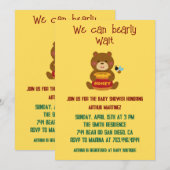 Invitation Cute Bear thème Baby shower garçon (Devant / Derrière)