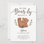 Invitation Cute Bear Thème Fête d'anniversaire du garçon (Devant)