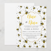 Invitation Cute Bee Motif espagnol Sexe Révélation (Devant / Derrière)
