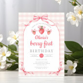 Invitation Cute Berry Première fille 1er anniversaire