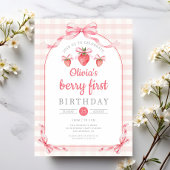 Invitation Cute Berry Première fille 1er anniversaire