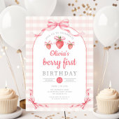 Invitation Cute Berry Première fille 1er anniversaire