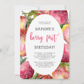 Invitation Cute Berry Première fraise 1ère fête d'anniversair (Devant)