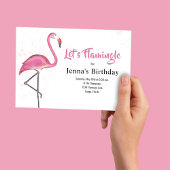 Invitation Cute Birthday Party Pink Flamingo Custom