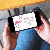 Invitation Cute Birthday Party Pink Flamingo Custom