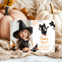 Cute Black cat Halloween photo de la fête merci