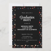 Invitation Cute Black Doctor Pattern Graduation Party  (Devant)