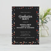 Invitation Cute Black Doctor Pattern Graduation Party  (Debout devant)
