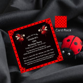 Invitation Cute Black/Red Ladybug Fairy Birthday Party