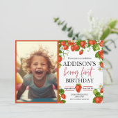 Invitation Cute Bleu Rouge Bleu Bleu Doux 1er anniversaire (Debout devant)