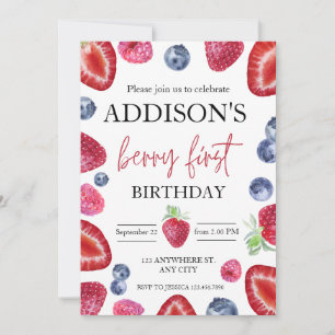 Invitation Cute Bleu Rouge Bleu Bleu Doux 1er anniversaire