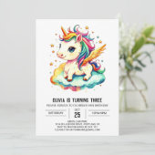 Invitation Cute Bliss Unicorn Anniversaire (Debout devant)