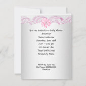 Invitation Cute Blonde Baby shower fille rose bébé Chaussure (Dos)
