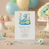 Invitation Cute Blue Baby Dragon “Hatching Soon” Baby Shower
