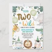 Invitation Cute Blue Born To Be Wild 2e Anniversaire Invitati (Devant)