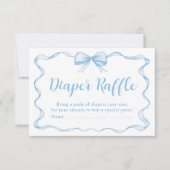 Invitation Cute Blue Bow Boy Ribbon Baby shower Déchets Raffi (Devant)