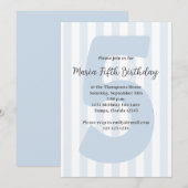 Invitation Cute Blue Boy Cinquième anniversaire Whimsday Anni (Devant / Derrière)