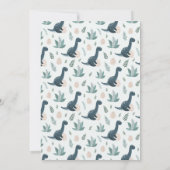Invitation Cute Blue Green Dinosaur Photo personnalisée et no (Dos)