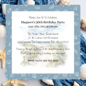 Invitation Cute Blue Modern Beach Party Anniversaire Invitati