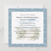 Invitation Cute Blue Modern Beach Party Anniversaire Invitati (Devant)