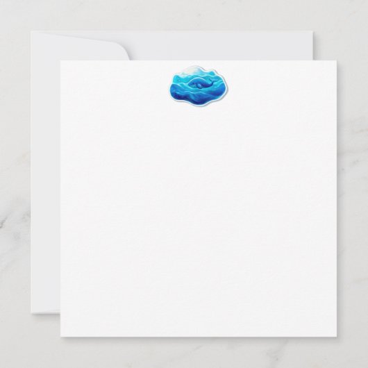 Invitation Cute Blue Whale, personalized (Dos)