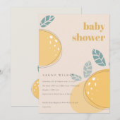 Invitation Cute Blush Peach Lemon Fruit Baby shower gras (Devant / Derrière)