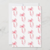 Invitation Cute Blush Pink Coquette Bow Baby Girl Shower (Dos)