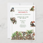 Invitation Cute Boho Baby Safari Birthday Party (Devant)