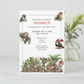 Invitation Cute Boho Baby Safari Birthday Party (Debout devant)