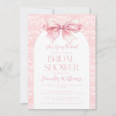 Invitation Cute boho chic bleu arc rose douche de nage (Devant)