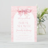 Invitation Cute boho chic bleu arc rose douche de nage (Debout devant)