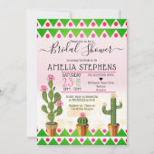 Invitation Cute Boho Chic Cactus Fête des mariées tribale (Devant)