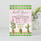 Invitation Cute Boho Chic Cactus Fête des mariées tribale (Debout devant)