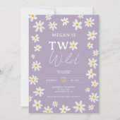 Invitation Cute boho daisy arc-en-ciel deux enfants sauvages (Devant)