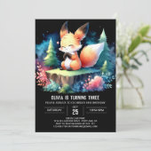 Invitation Cute Boho Fox Annithday numérique (Debout devant)