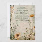 Invitation Cute boho meadow petit mariage fleur sauvage (Devant)