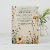 Invitation Cute boho meadow petit mariage fleur sauvage (Debout devant)